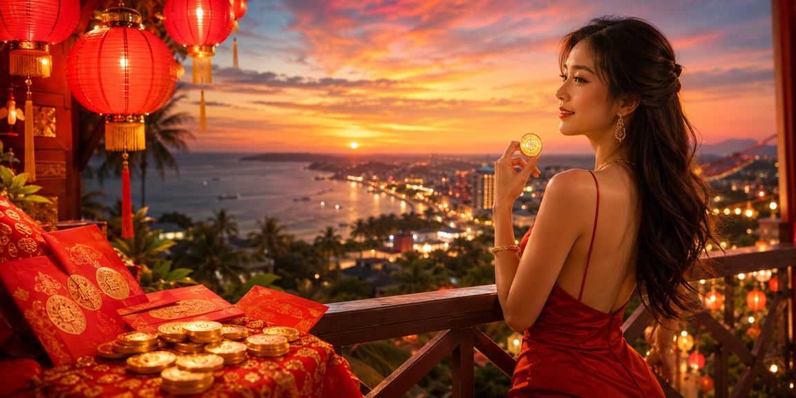 Phong bì đỏ và đèn lồng Mũi Né tượng trưng cho tiền thưởng và may mắn tại 888u
